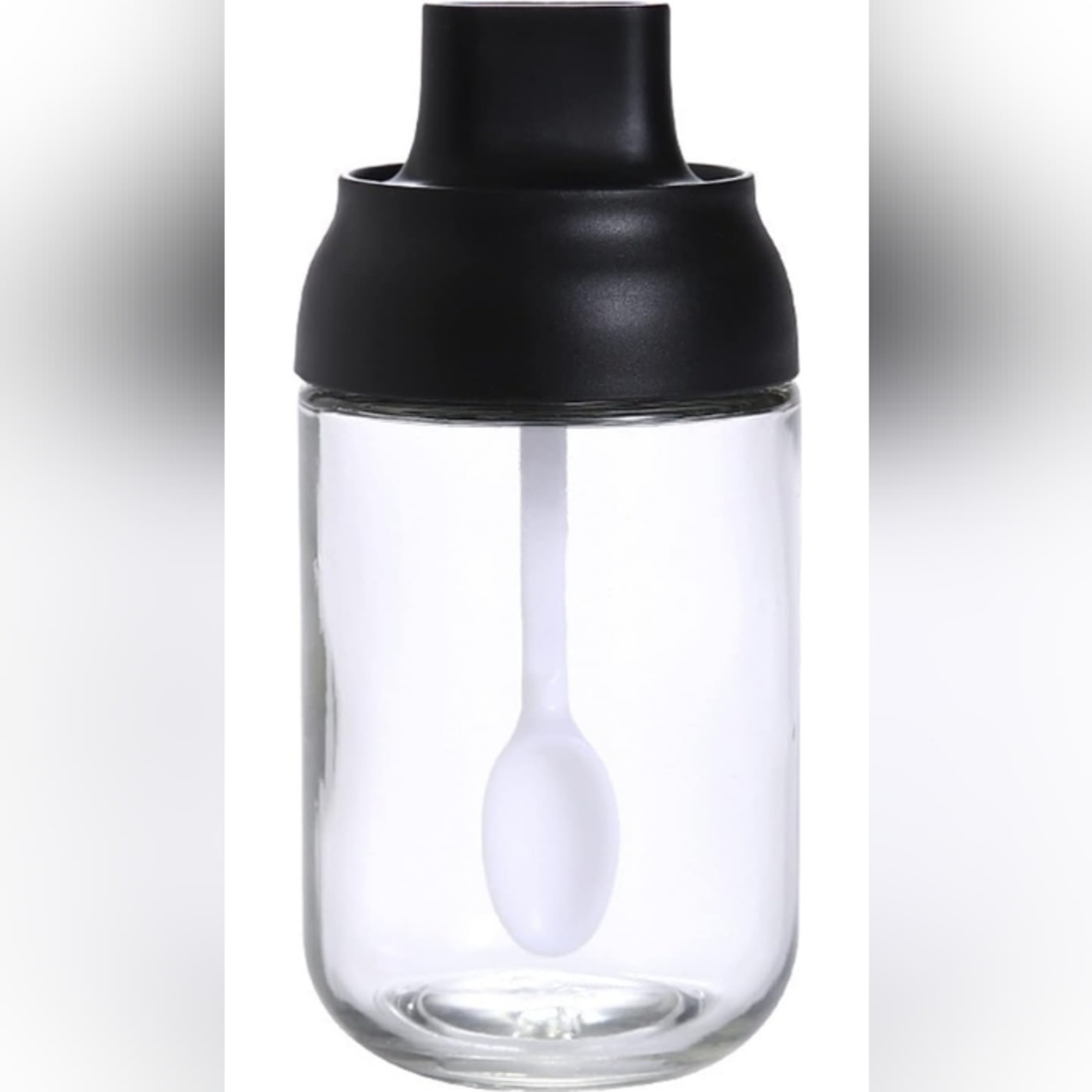 Kitchen Spice Glass Seasoning Jar with Spoon and Lid 250ML